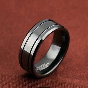 NWT Men's 8mm Black Stainless Steel band